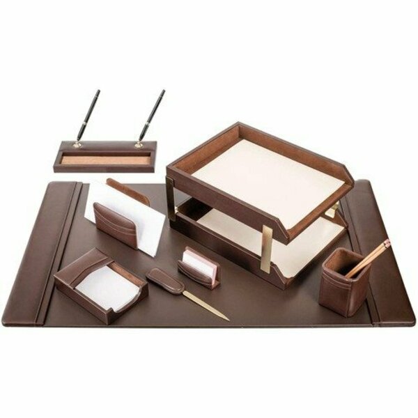 Dacasso Desk Set, 10 Pc, Chocolate, 34-3/4inx20-3/4inx5-2/5in, BN DACD3420